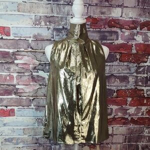 Anne Klein Gold Lurex Turtleneck Top